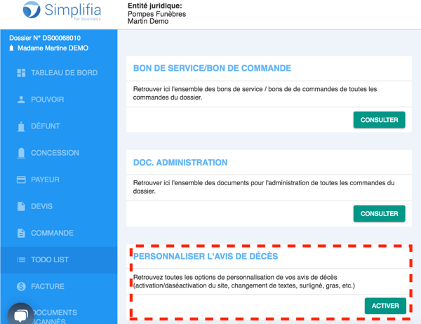 Personnalisation texte avis de décès 1 bis