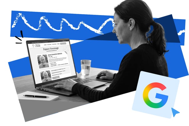 Espace hommage en ligne avec avis de décès sur le site d'une agence de pompes funèbres