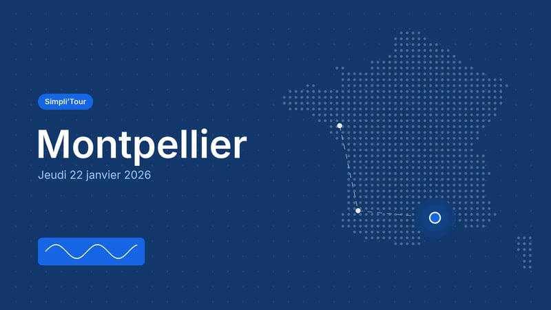 Simpli’Tour Montpellier, jeudi 22 janvier 2026, sur la carte de France de la tournée